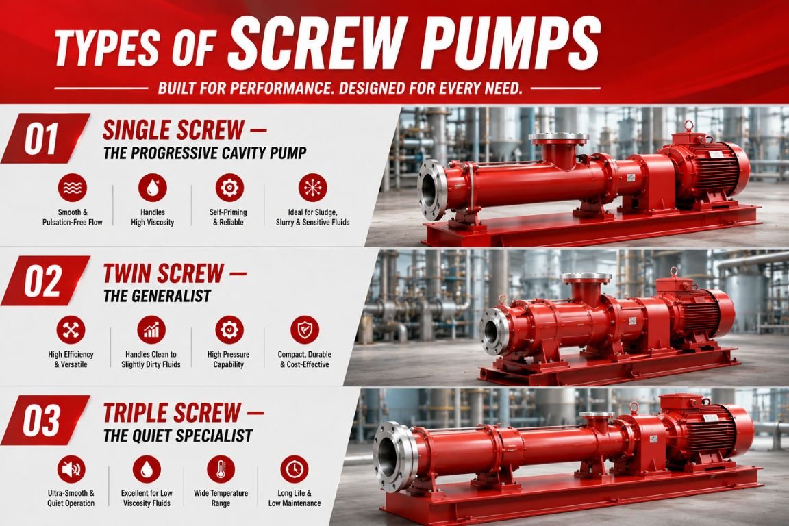 types of screw pumps single twin and triple screw designs