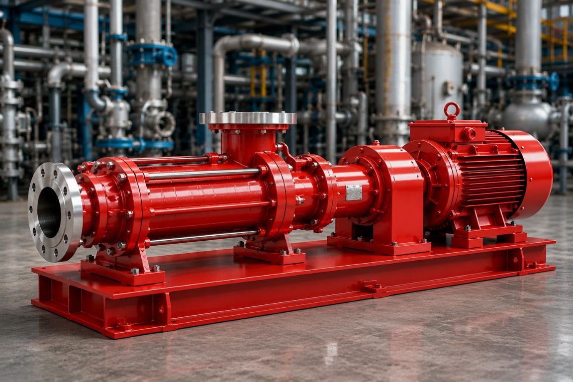 twin screw pump with two intermeshing screws
