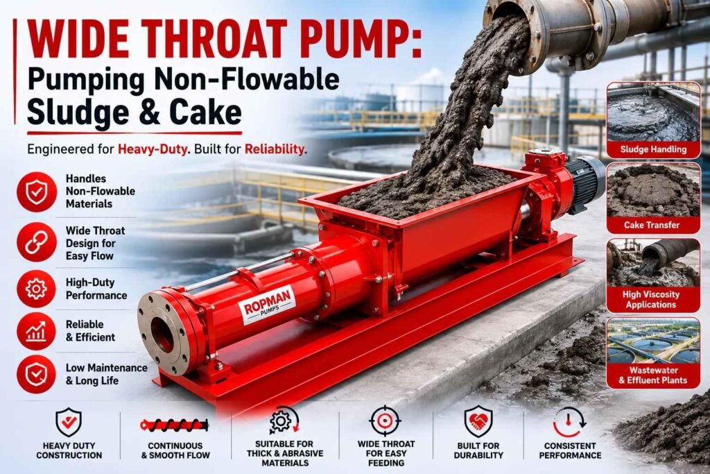 Wide Throat Pump: Pumping Non-Flowable Sludge & Cake