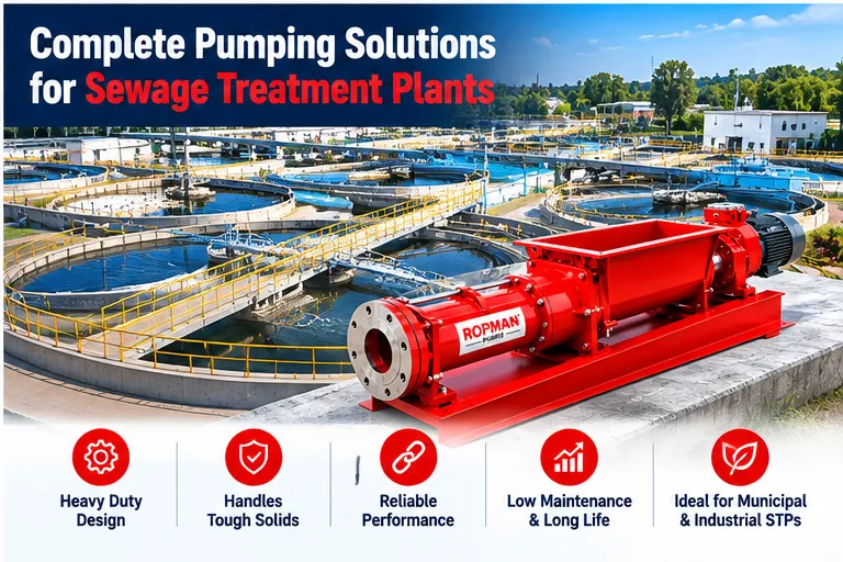 Pumping solutions considered in sewage treatment plant design