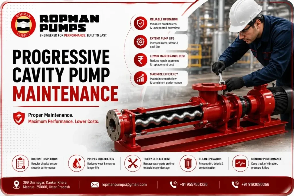 STP maintenance of a progressive cavity sludge pump in a sewage treatment plant