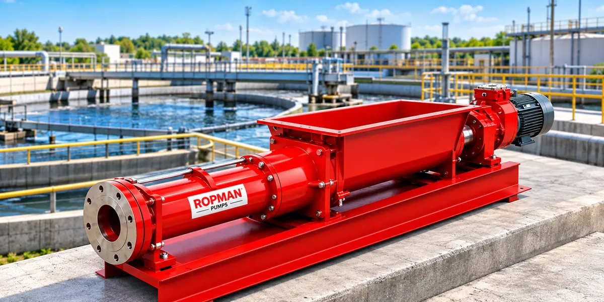 STP plant for apartment with progressive cavity sludge pump beside treatment tanks